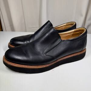 Samuel Hubbard Frequent Traveler Black Leather Slip On Loafers Men's 9